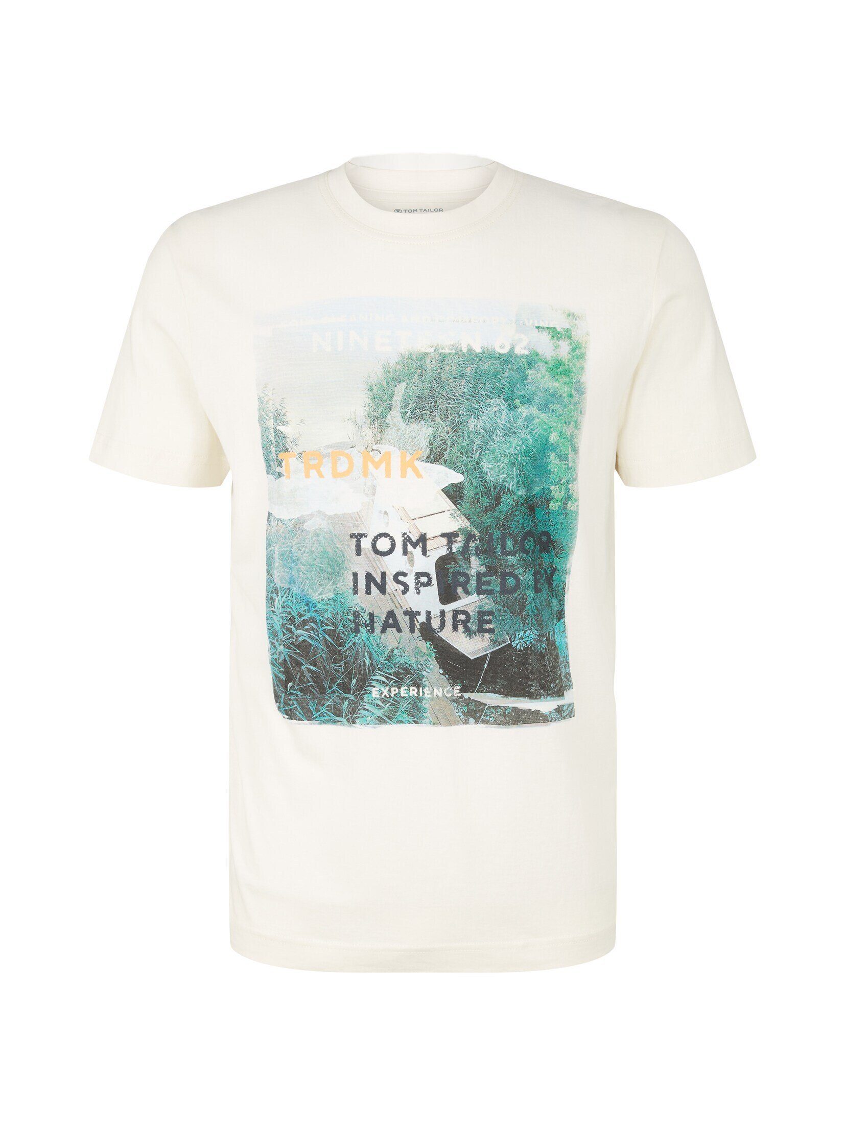 vintage TOM T-Shirt TAILOR beige Fotoprint T-Shirt mit