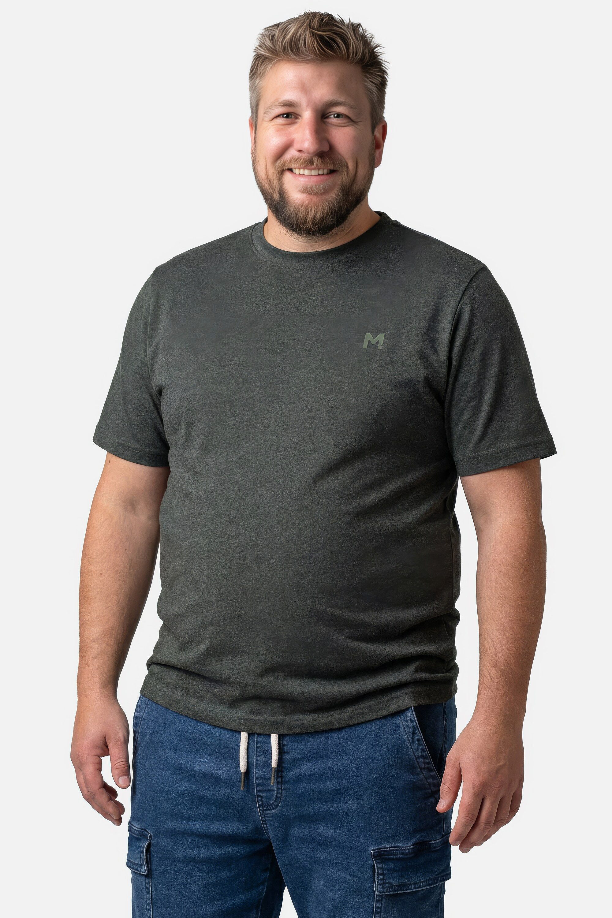Men Plus T-Shirt T-Shirt Basic Halbarm Rundhals günstig online kaufen