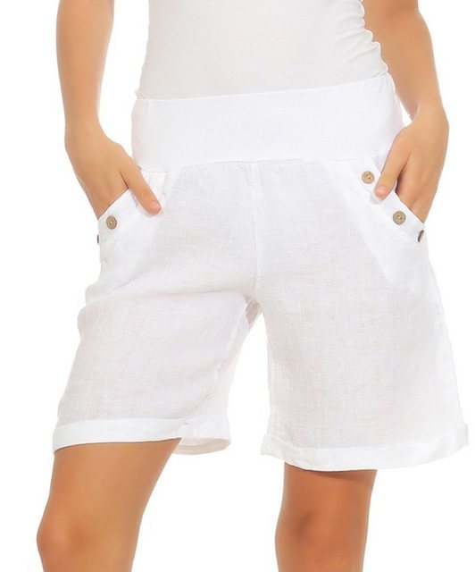 Mississhop Leinenhose 100 % Leinen Damen Shorts Leinenshorts Bermuda kurze günstig online kaufen