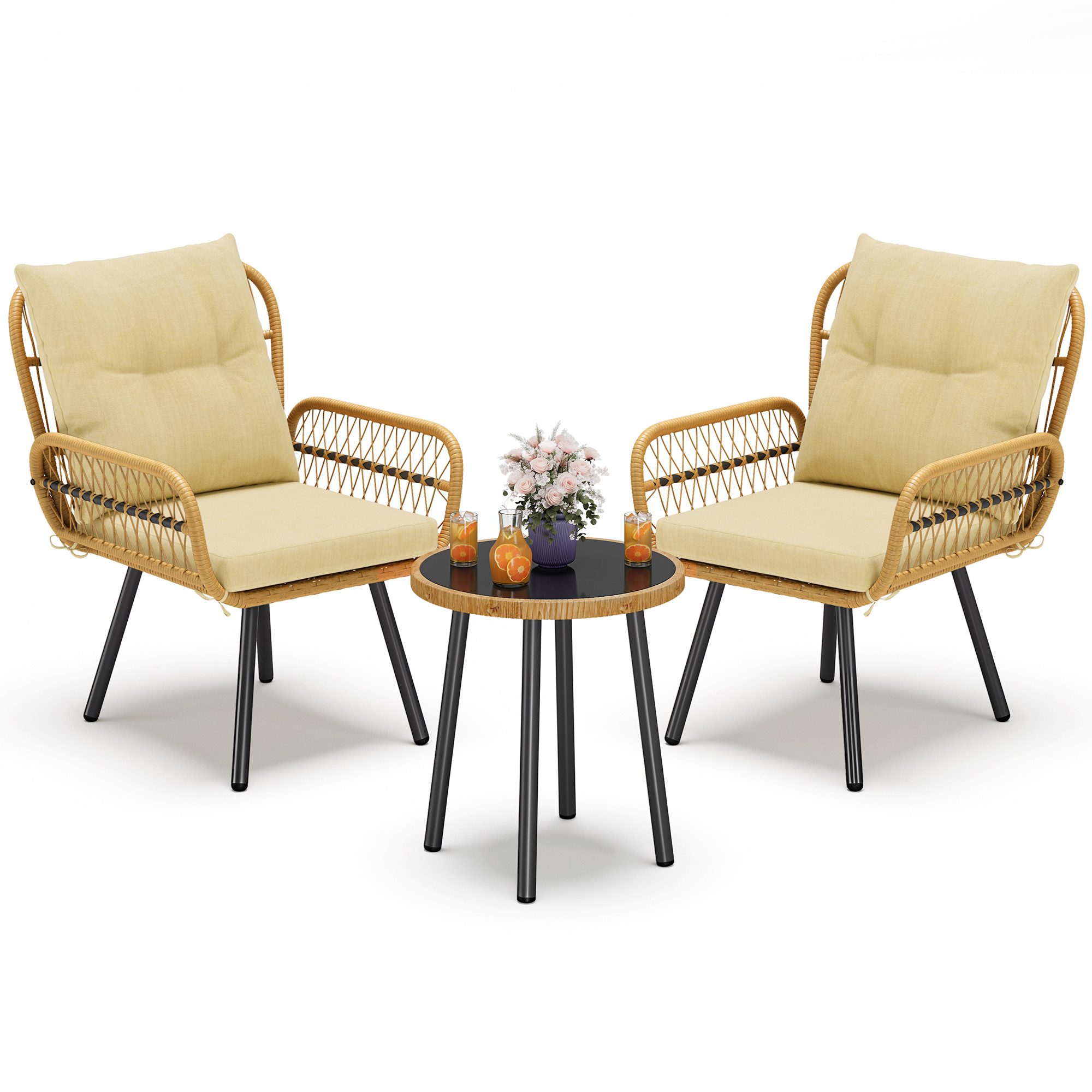 Bealife Balkonset Gartenlounge-Set, (3-tlg), 1 Tisch und 2 Stühle günstig online kaufen