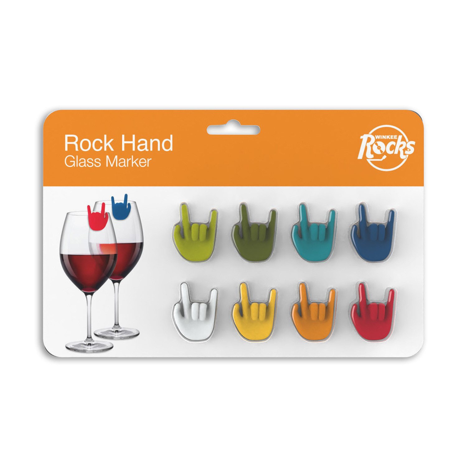 Winkee Rocks Küchenorganizer-Set Heavy Metal Hand Glasmarkierer im 8er Set