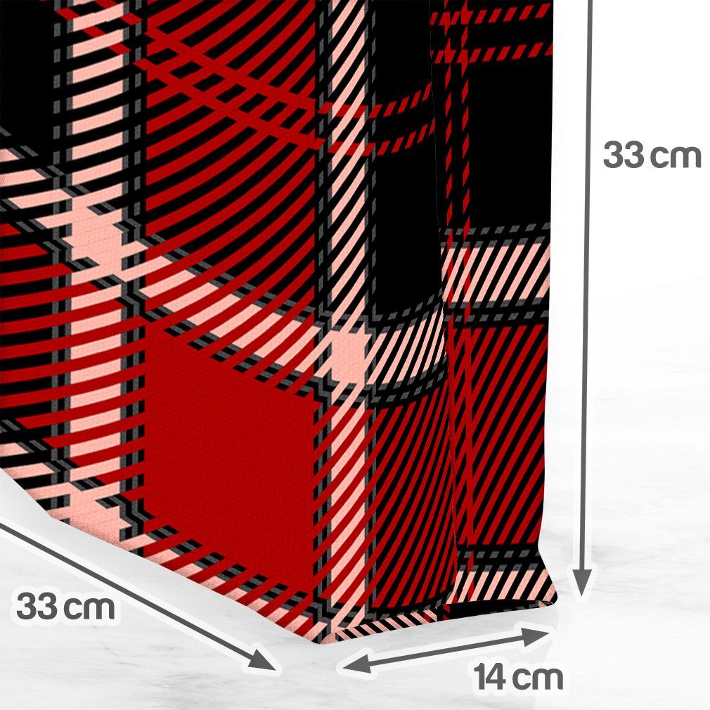 VOID Henkeltasche (1-tlg), Plaid Karo Rot Schwarz kariert holzfäller schottisch mustern schecke