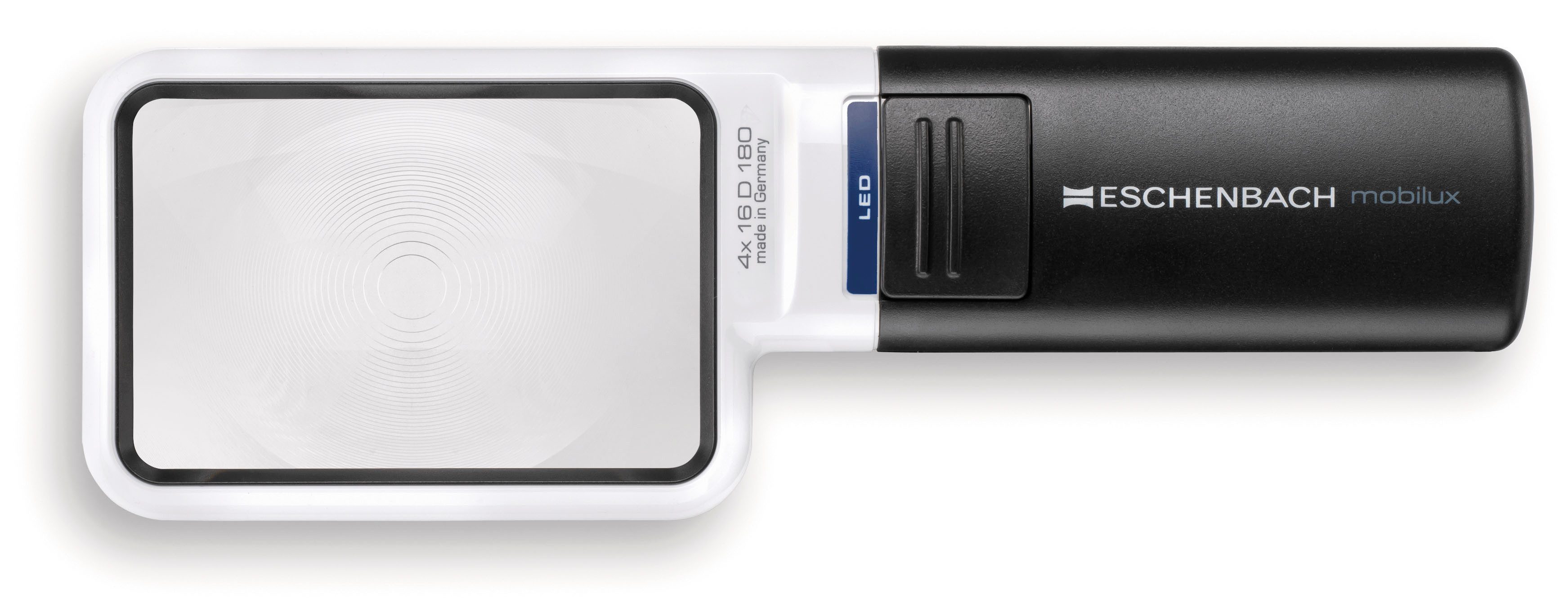 Eschenbach Optik Leuchtlupe mobilux LED, ideal für Senioren, 3-tlg., Handlupe mit echter 4x-Vergrößerung und drei Farbfiltern