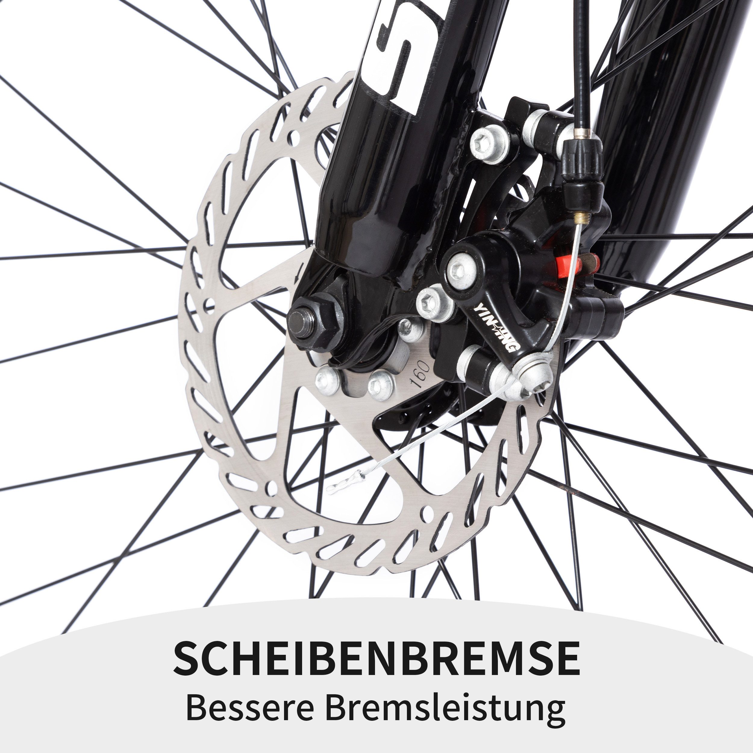 Lauxjack Mountainbike 26 Zoll, Fahrrad, MTB, Shimano 21-Gang, Scheibenbremsen, Federgabel, 21 Gang Shimano Tourney RD-TY300/200 Schaltwerk, Kettenschaltung, (Set), Herrenrad, Hardtail, Blau, sportlich, Gelände, Alltag