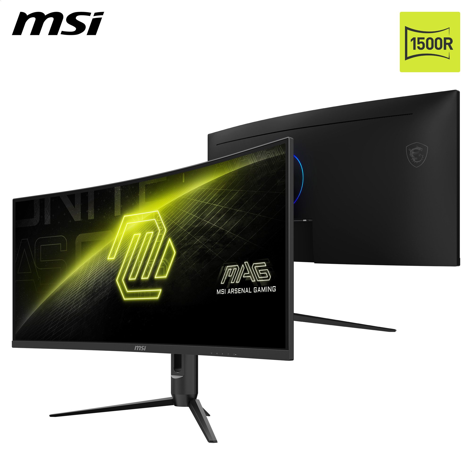 MSI MAG 342CQR Curved-Gaming-Monitor (86 cm/34 ", 3440 x 1440 px, UWQHD, 1 ms Reaktionszeit, 180 Hz, VA LED, 3 Jahre Herstellergarantie, höhenverstellbar)