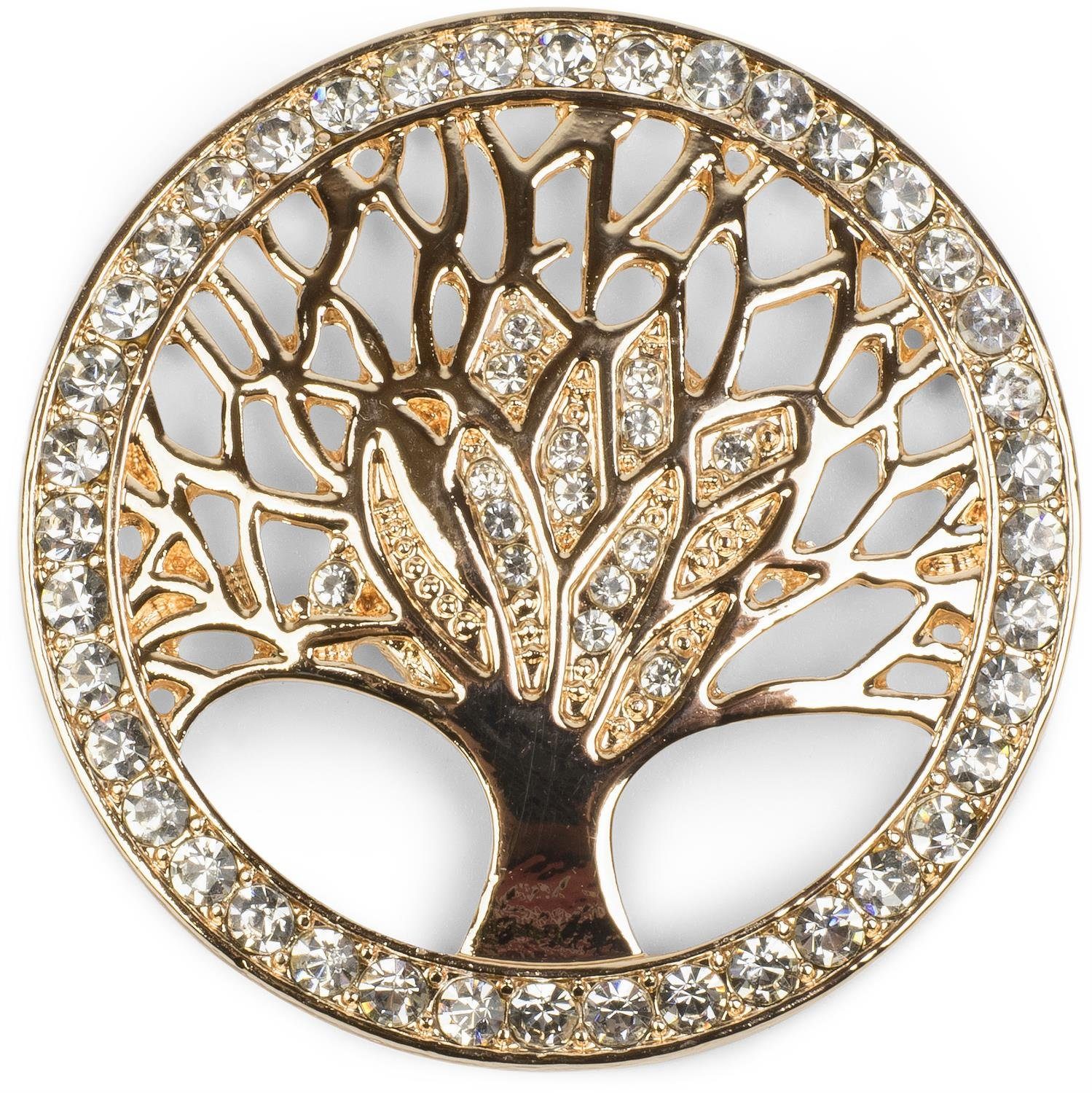 Brosche Lebensbaum Magnet Brosche mit Strass