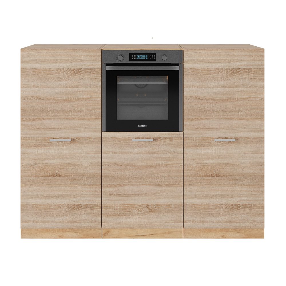 Vicco Küchenzeile R-Line, Sonoma/Goldkraft Eiche, 180 cm ohne Arbeitsplatte