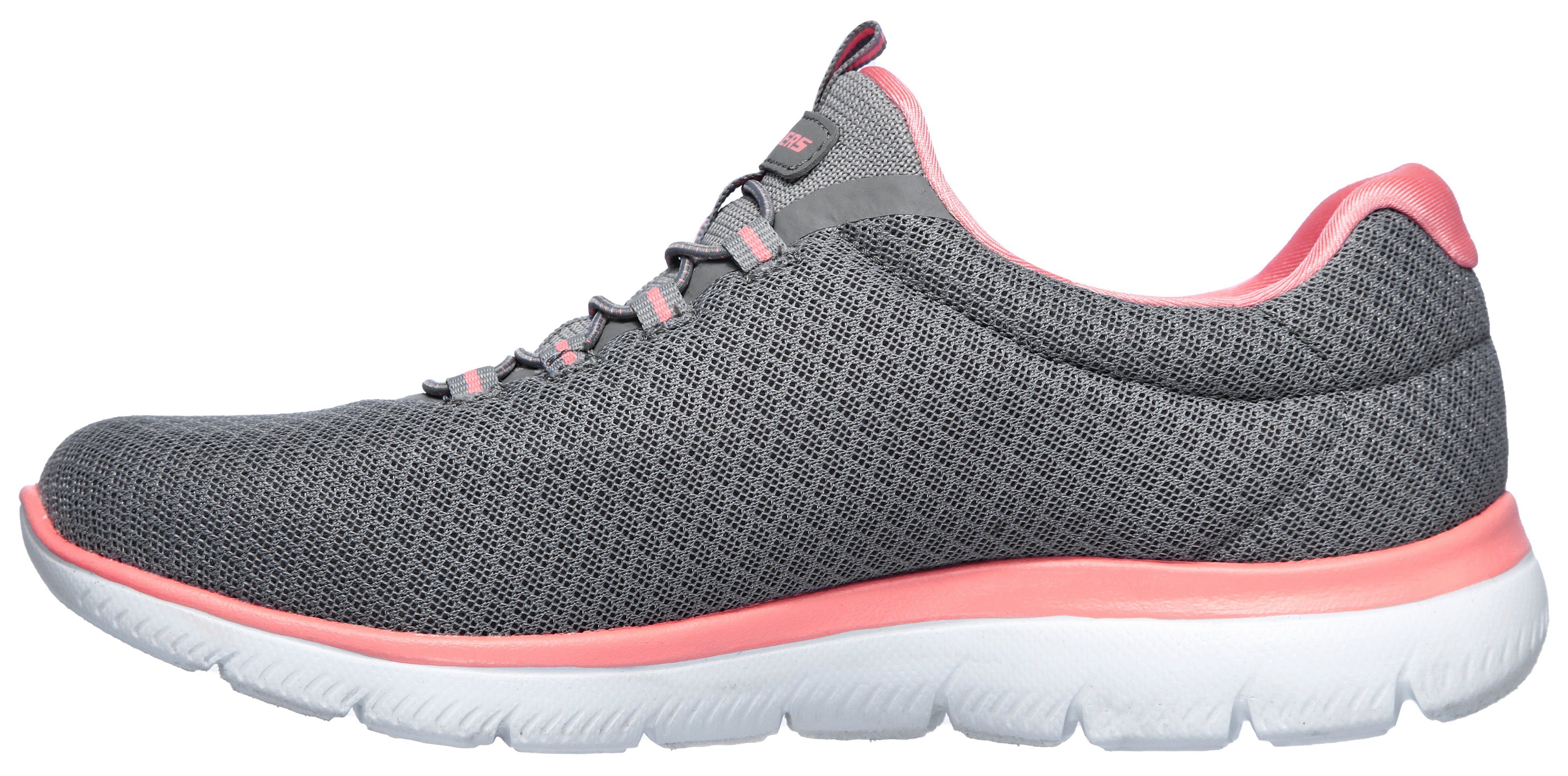 grau-rosa dezenten Slip-On Skechers Sneaker Kontrast-Details SUMMITS mit