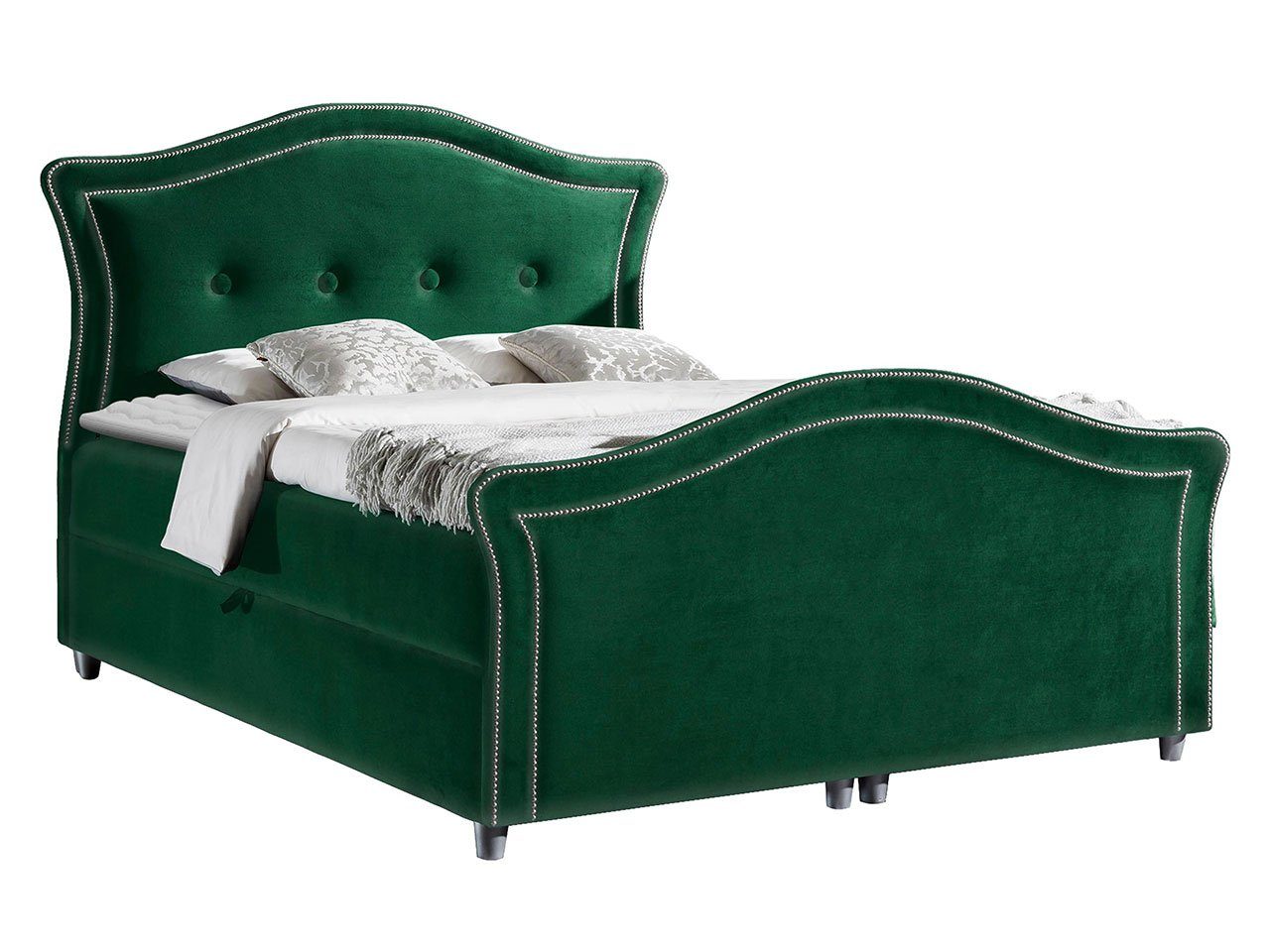 MIRJAN24 Boxspringbett Bedran Lux (Kopfteil, Hauptmatratze, Matratzen-Topper), zwei Bettkästen für die Bettwäsche auf beiden Seiten des Bettes