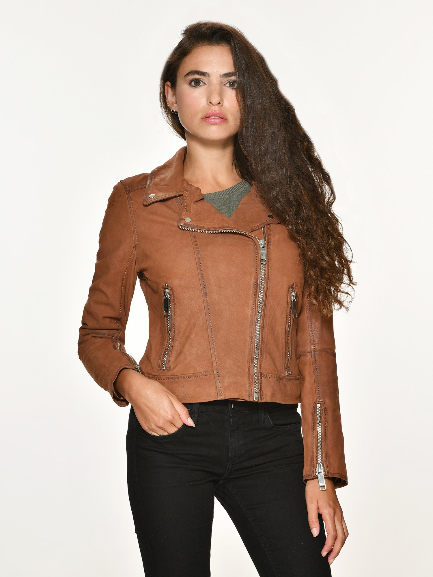 mit Rabatt kaufen Maze Lederjacke Romie cognac