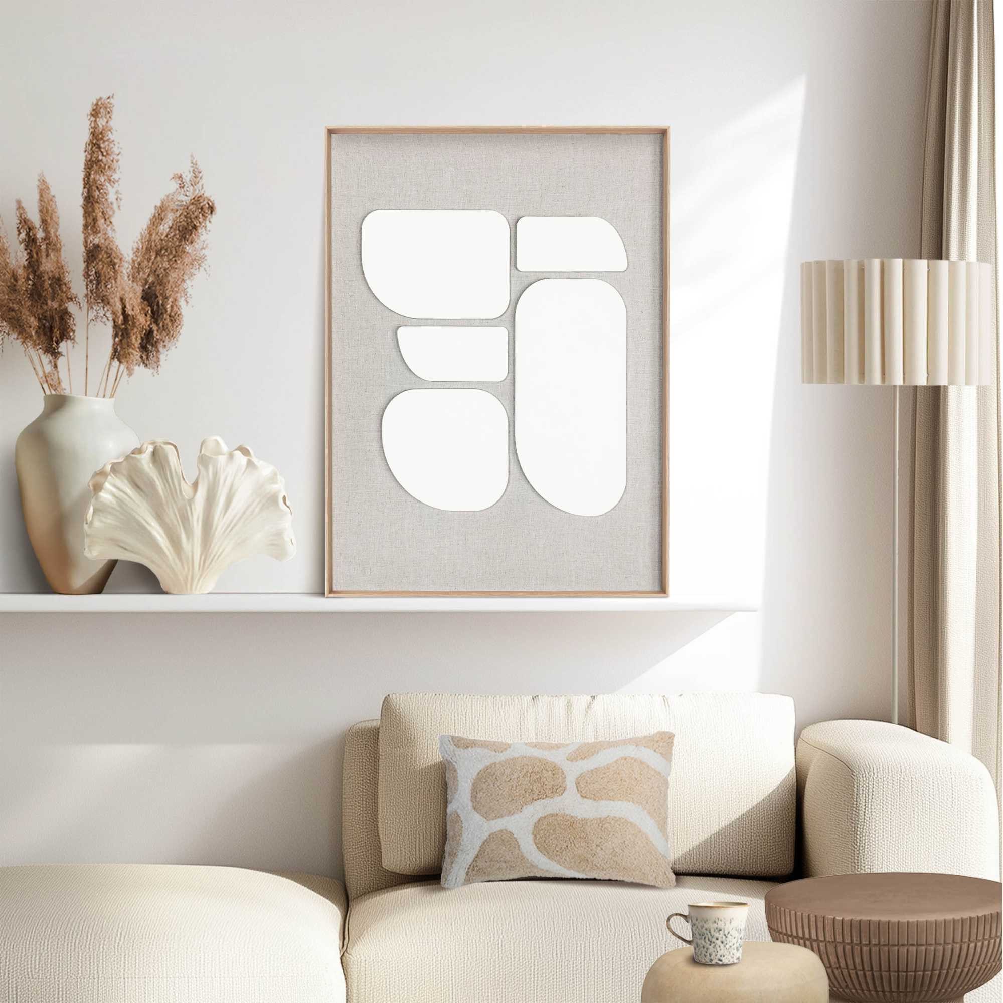 Reinders! Wandbild Organic Blocks, Wohnzimmer - Beige - MDF - Abstrakt - 50 günstig online kaufen