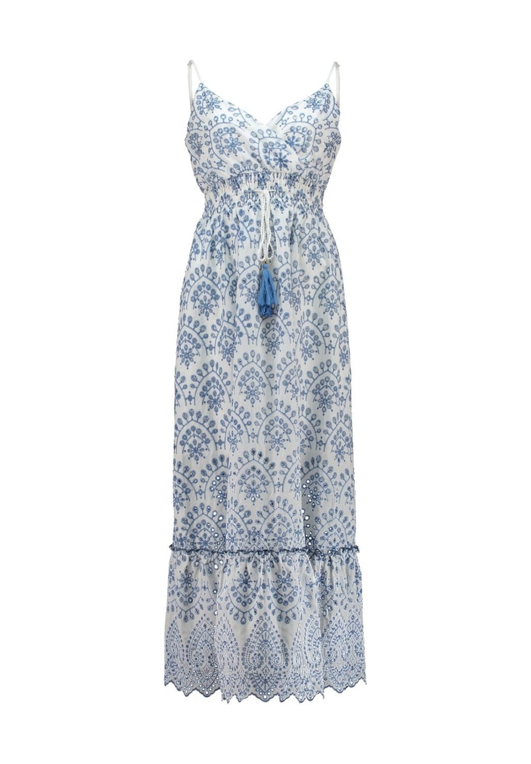 HaILY’S Sommerkleid Haily`s Sommerkleid mit Stickerei Falena Weiß Blau
