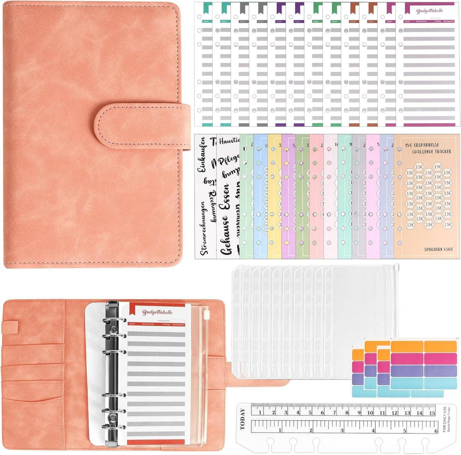 Notizbuch A6 Budget Planner Deutsch, Sparbuch für