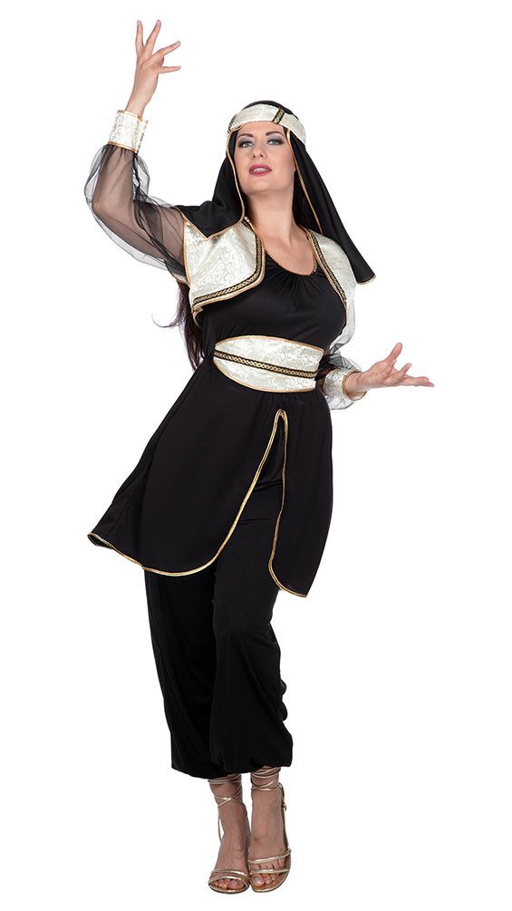 Karneval-Klamotten Kostüm Orientalin Bollywood Damen mit Kopfbedeckung, 1001 Nacht Orientalisches Damenkostüm Suleika Frauen Karnevalskostüm