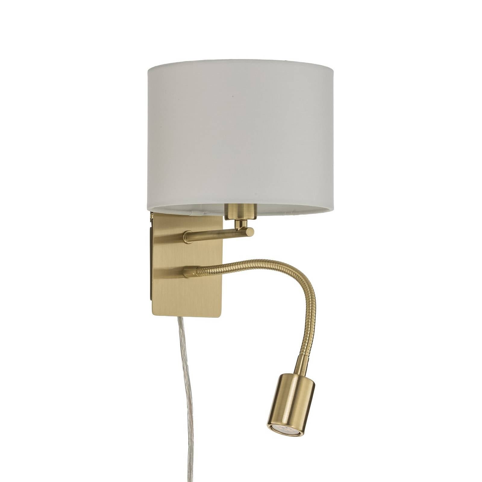 Lindby Wandleuchte Florens, Gold / Messing warmweiß IP20, 1 x 40 W E14 (exkl) + 1 x 4 W LED (inkl), warmweiß