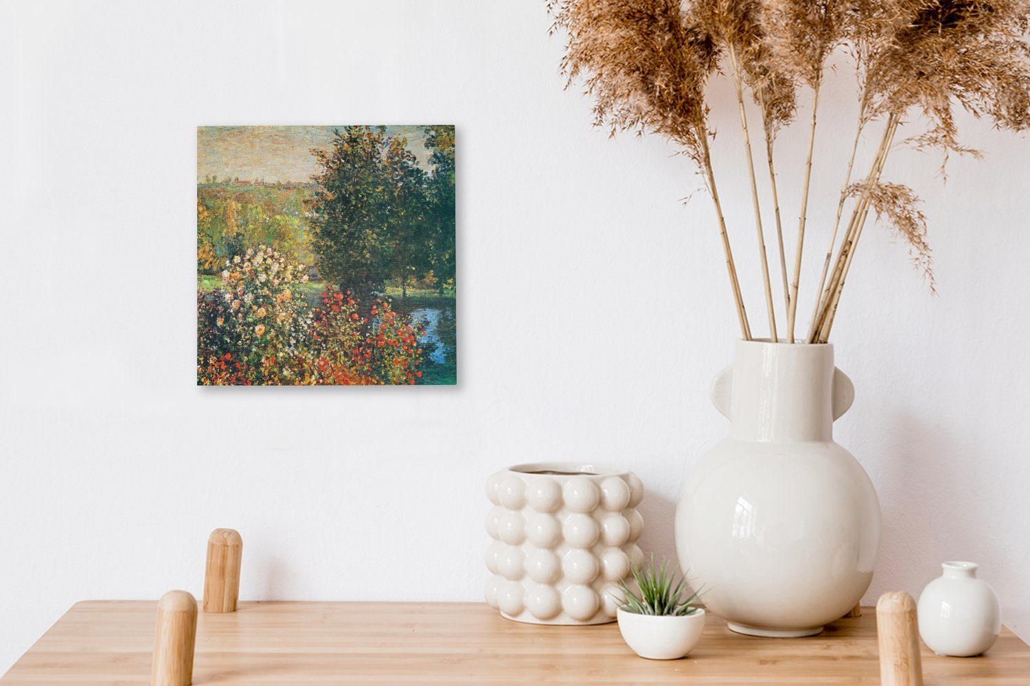 Garten im der (1 OneMillionCanvasses® Hoshede - Monet, Montregon Wohnzimmer in Schlafzimmer St), Rosen für Leinwand Leinwandbild Bilder Claude