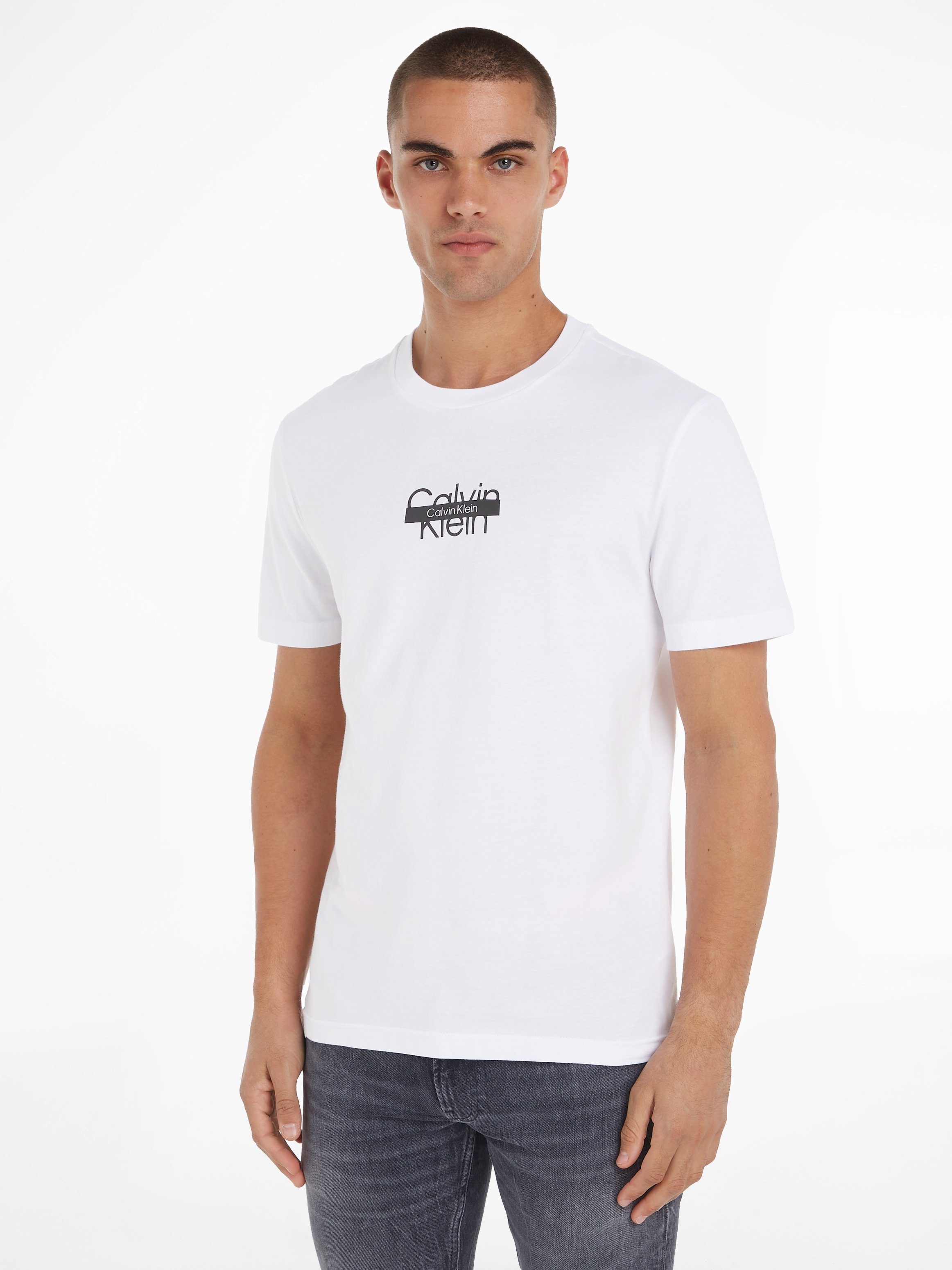 Calvin Klein T-Shirt CUT THROUGH LOGO T-SHIRT Bright White