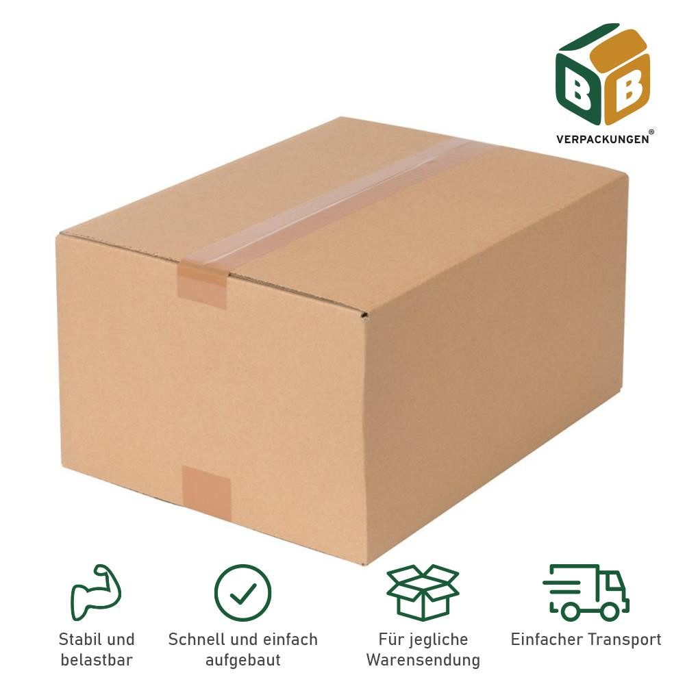BB-Verpackungen Versandkarton Faltkarton, 1-wellig, 330 mm x 240 mm x 160 mm, 100 Stück
