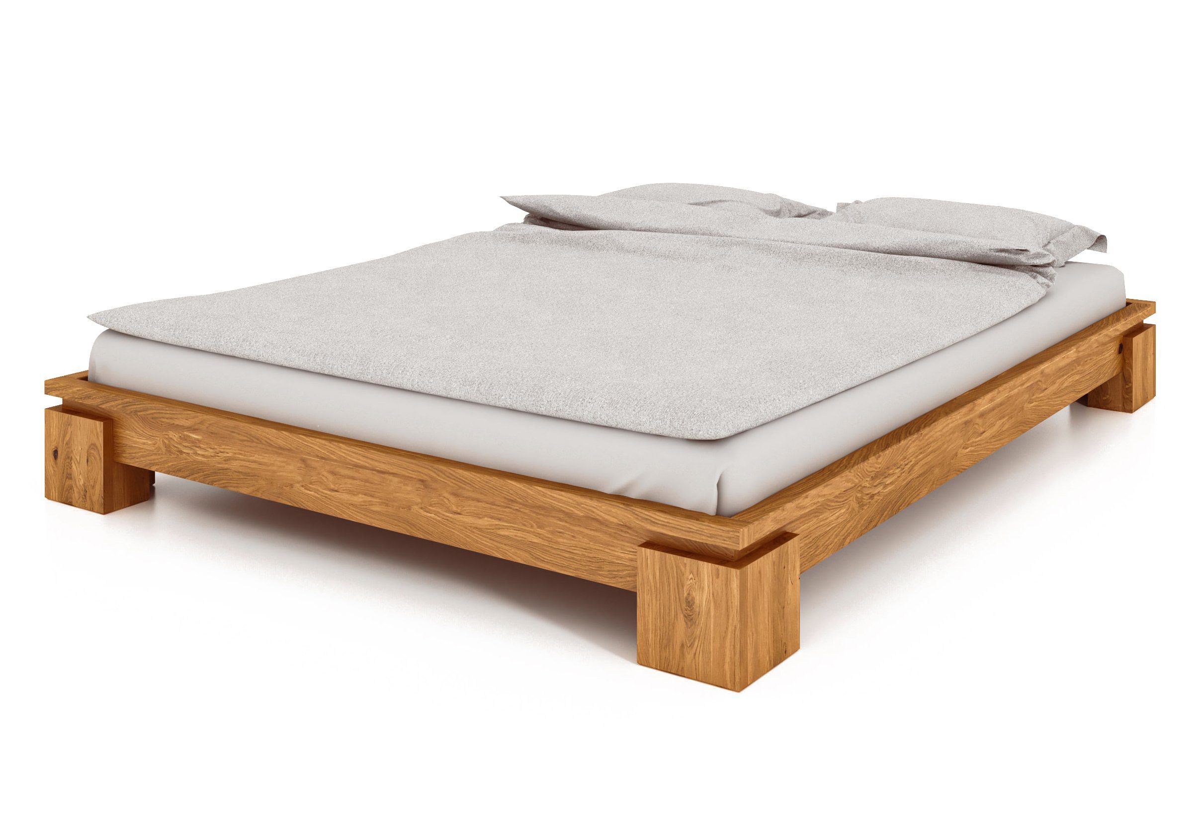 byoak Bett VINCI 160 x 200 aus Massivholz, ohne Kopfteil, Naturgeölt