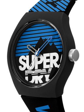 Superdry Quarzuhr, Superdry Herren Analog Quarz Uhr mit Silikon Armband SYG255EU