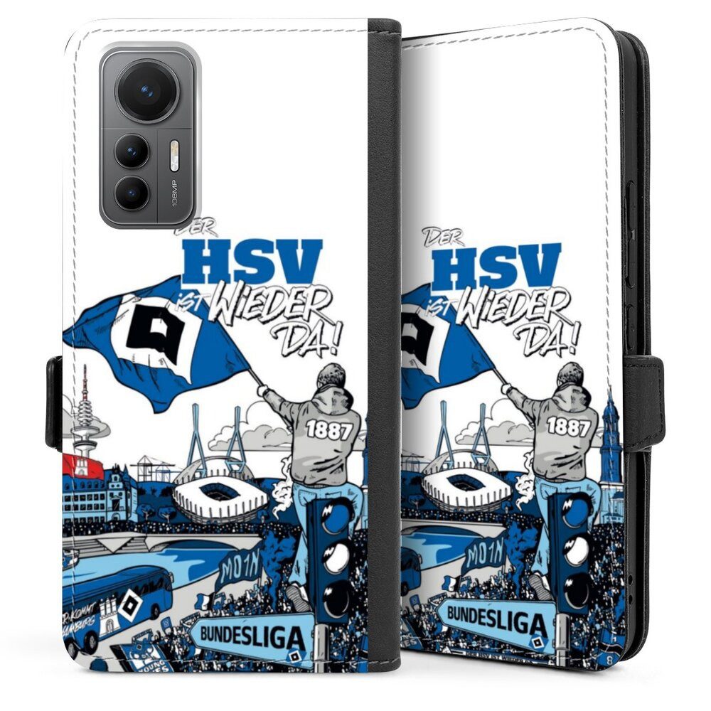 DeinDesign Handyhülle Hamburger SV Offizielles Lizenzprodukt Aufstieg, Xiaomi 12 Lite 5G Hülle Handy Flip Case Wallet Cover Handytasche Leder