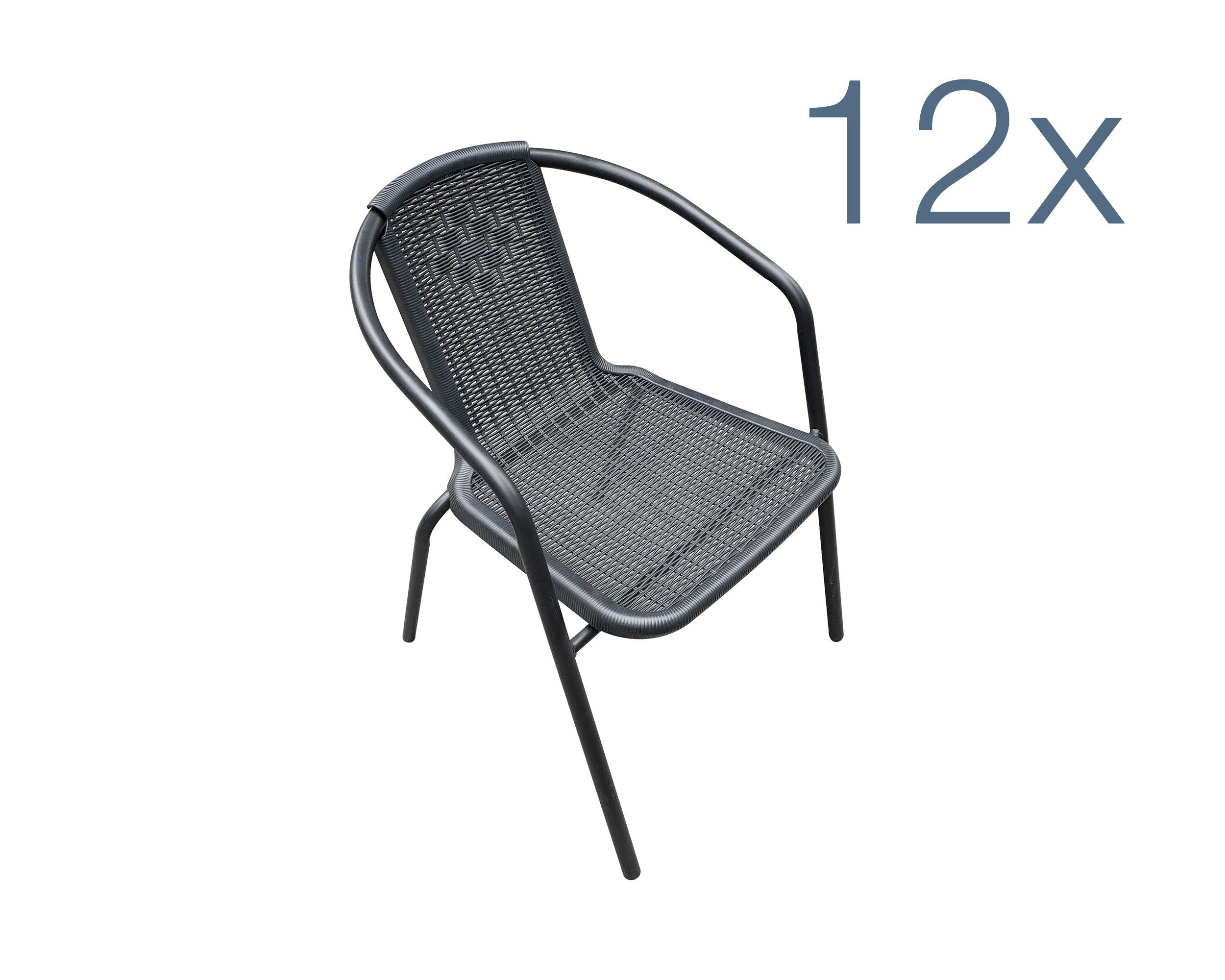 LC Garden Stapelstuhl Garvista Stapelstuhl 54x52x72cm schwarz Gartenstuhl T günstig online kaufen