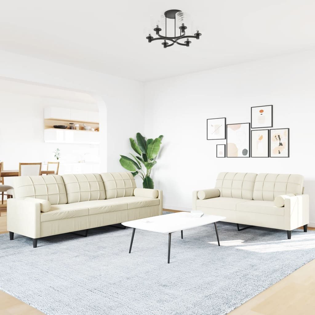 vidaXL Sofa 2-tlg. Sofagarnitur mit Kissen günstig online kaufen