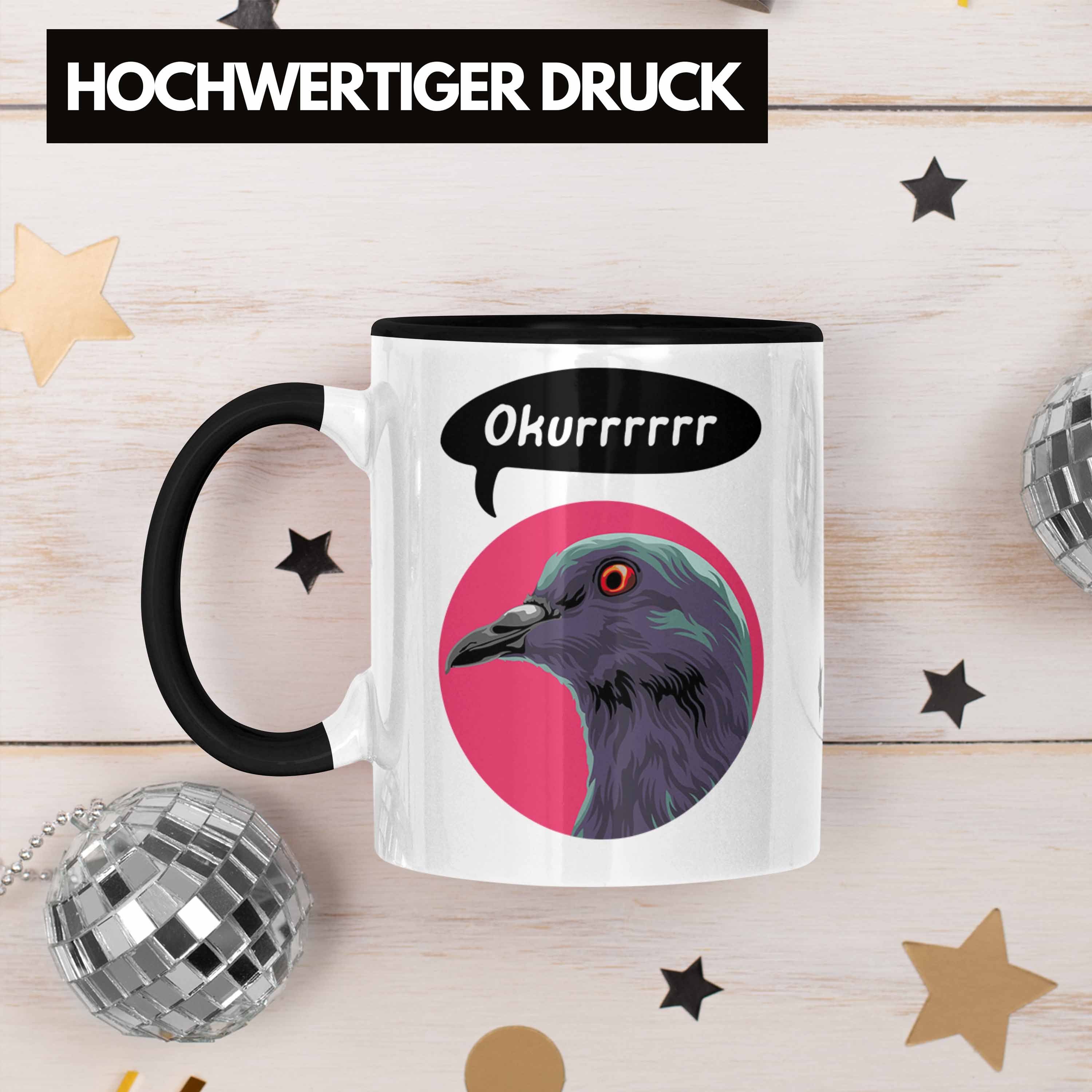 Schwarz Taubenbesitzer für mit Taubenzüchter - Tauben Geschenk Trendation Tasse Tasse Geschenkidee Spruch Trendation