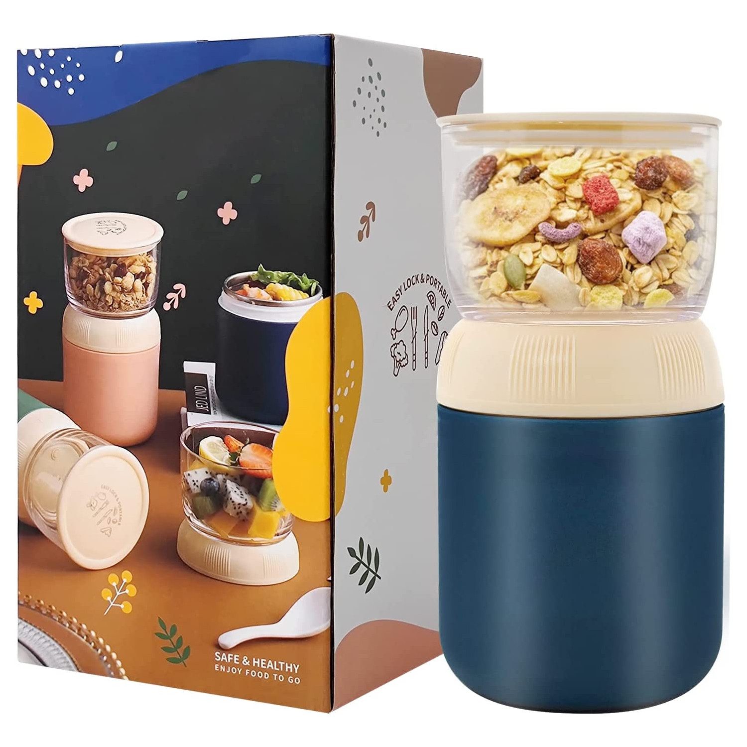 TUWENA Lunchbox Lunchpot Ellipse, Müslibecher, Joghurtbecher, To Go Becher