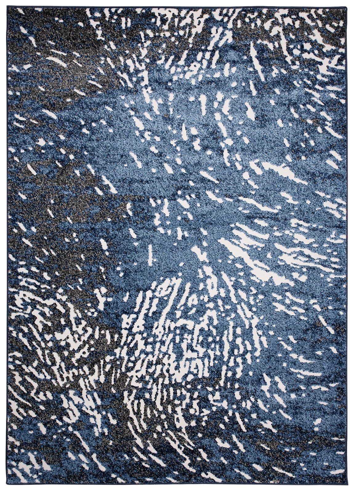 Mazovia Designteppich Modern Teppich für Wohnzimmer - Abstrakt - Blau Marineblau, 80 x 150 cm, Abstrakt, Modern, Höhe 11 mm, Kurzflor - niedrige Florhöhe, Weich