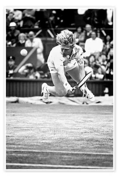 Posterlounge Poster Bridgeman Images, Tennisspieler Boris Becker, Wimbledon-Spiel, 5. Juli 1988, Wohnzimmer Fotografie