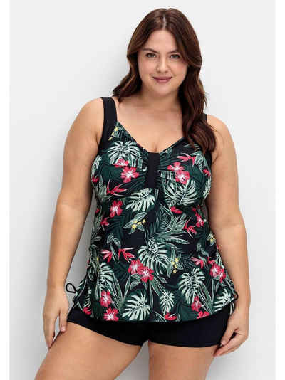 Sheego Tankini-Top Große Größen, mit Tropenprint und seitlicher Raffung