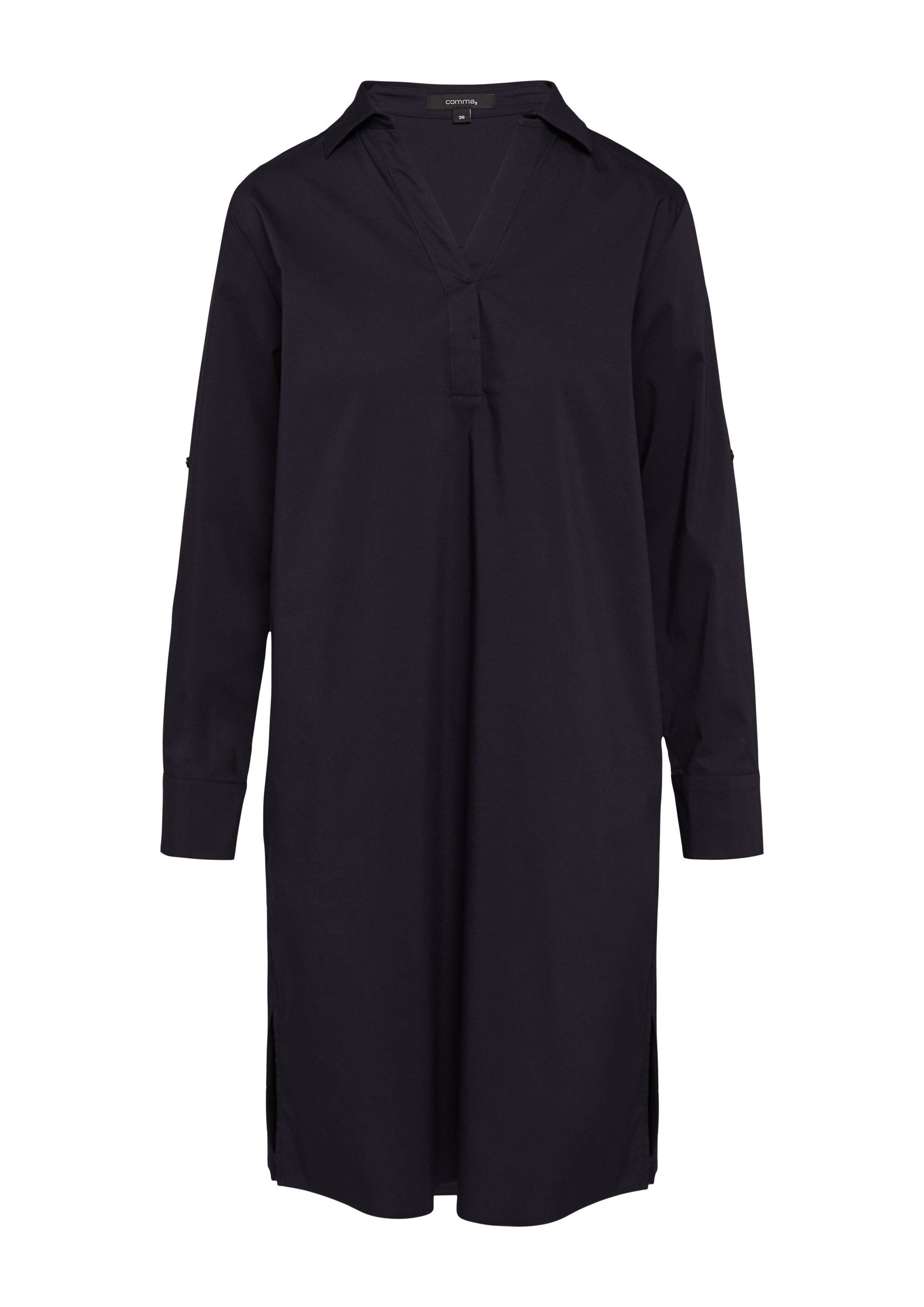 comma Minikleid Kleid Businesskleid mit umschlagbarem Ärmel
