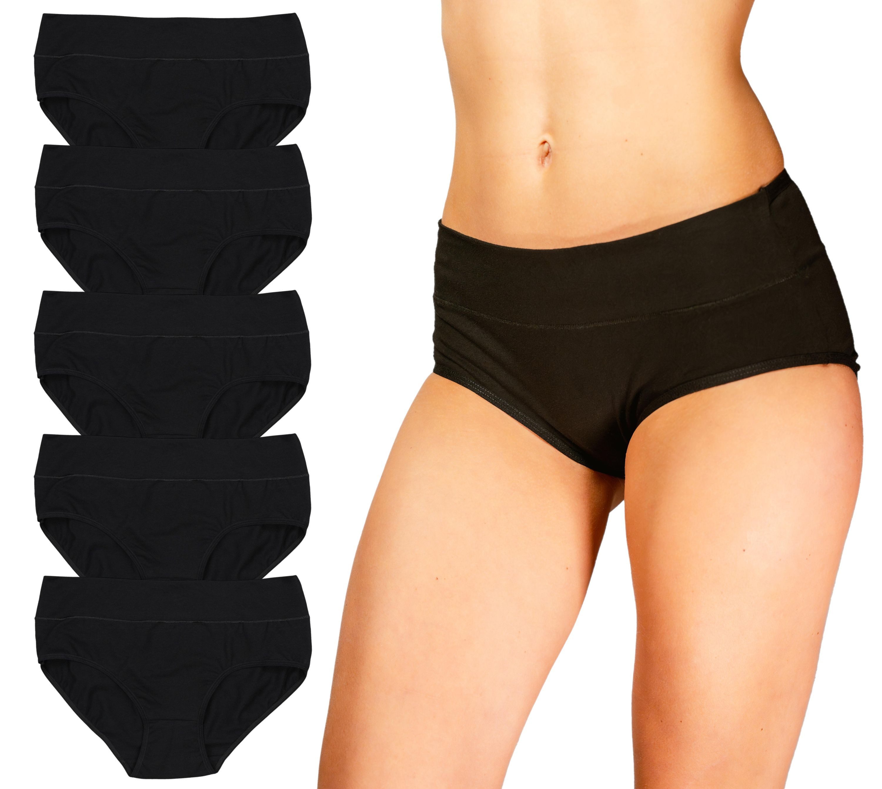 Slip Damen Slips Baumwolle Unterwäsche 5er Pack
