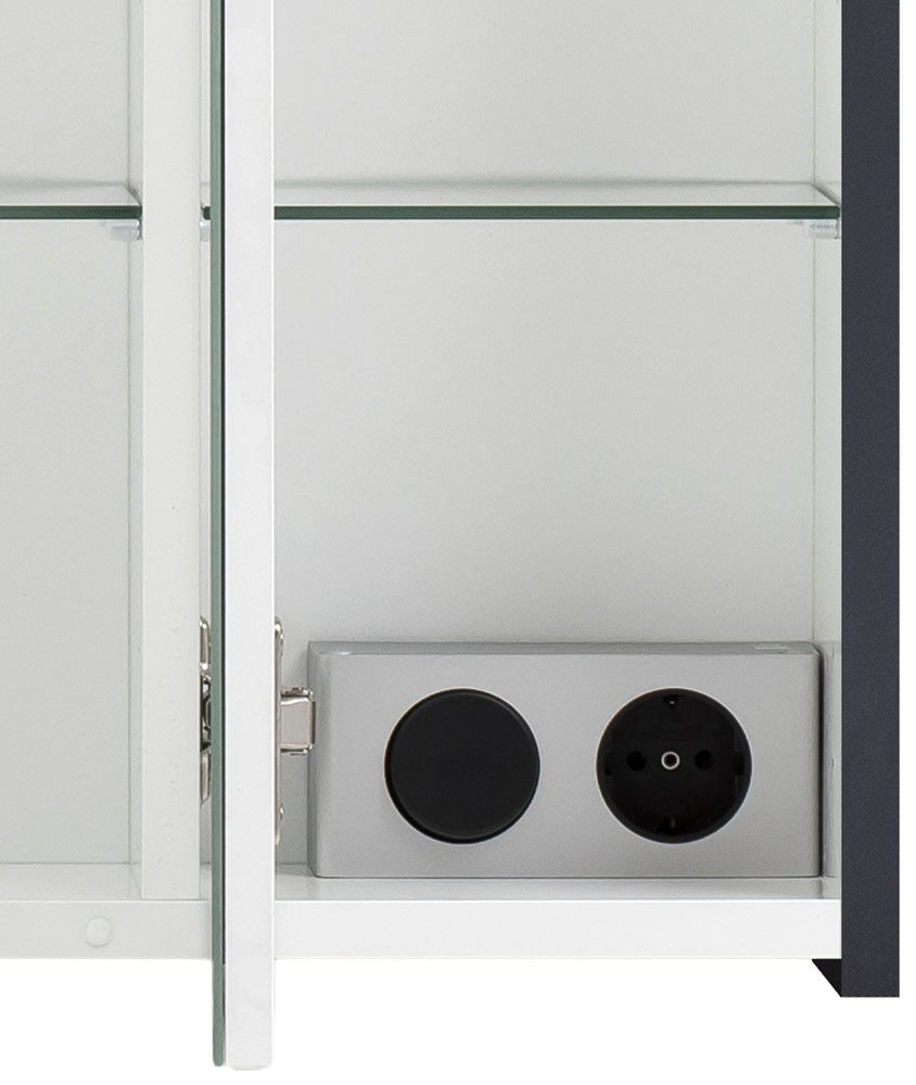 Schildmeyer Spiegelschrank Lovis, Breite 74 cm Mit LED-Leuchte und Schalter-/Steckdoseneinheit