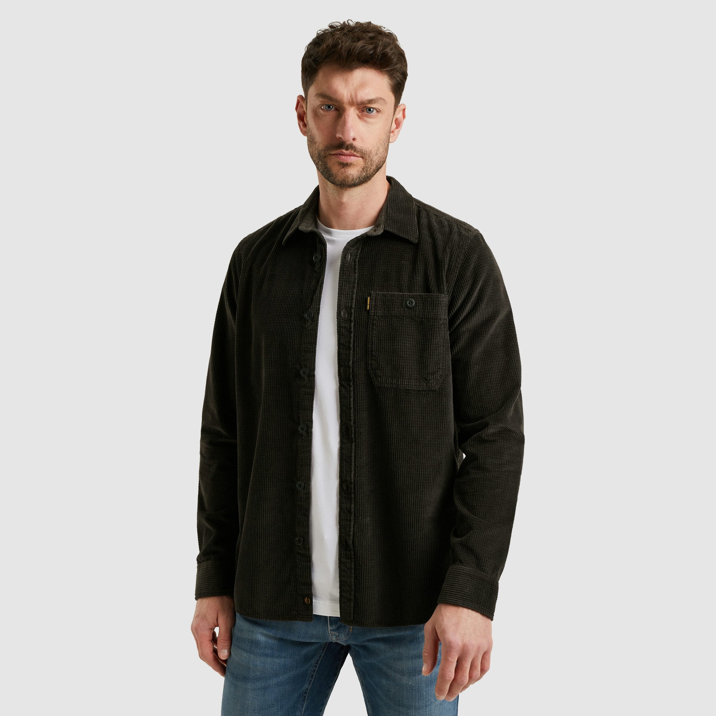 PME LEGEND Langarmhemd aus softem Cord, mit Knopfleiste günstig online kaufen