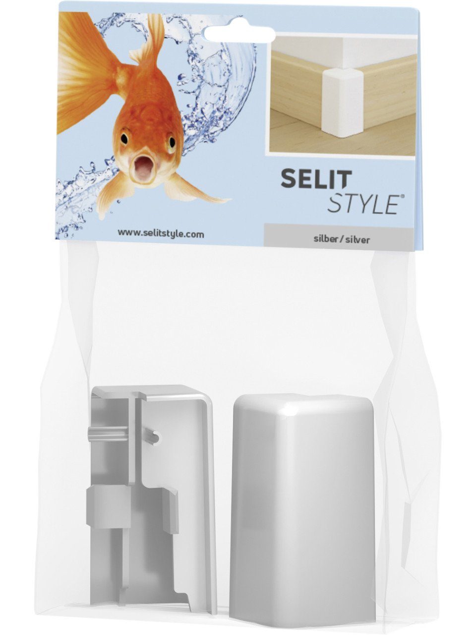 Selit Sockelleiste SELITSTYLE Außenecke silber Höhe 50 mm