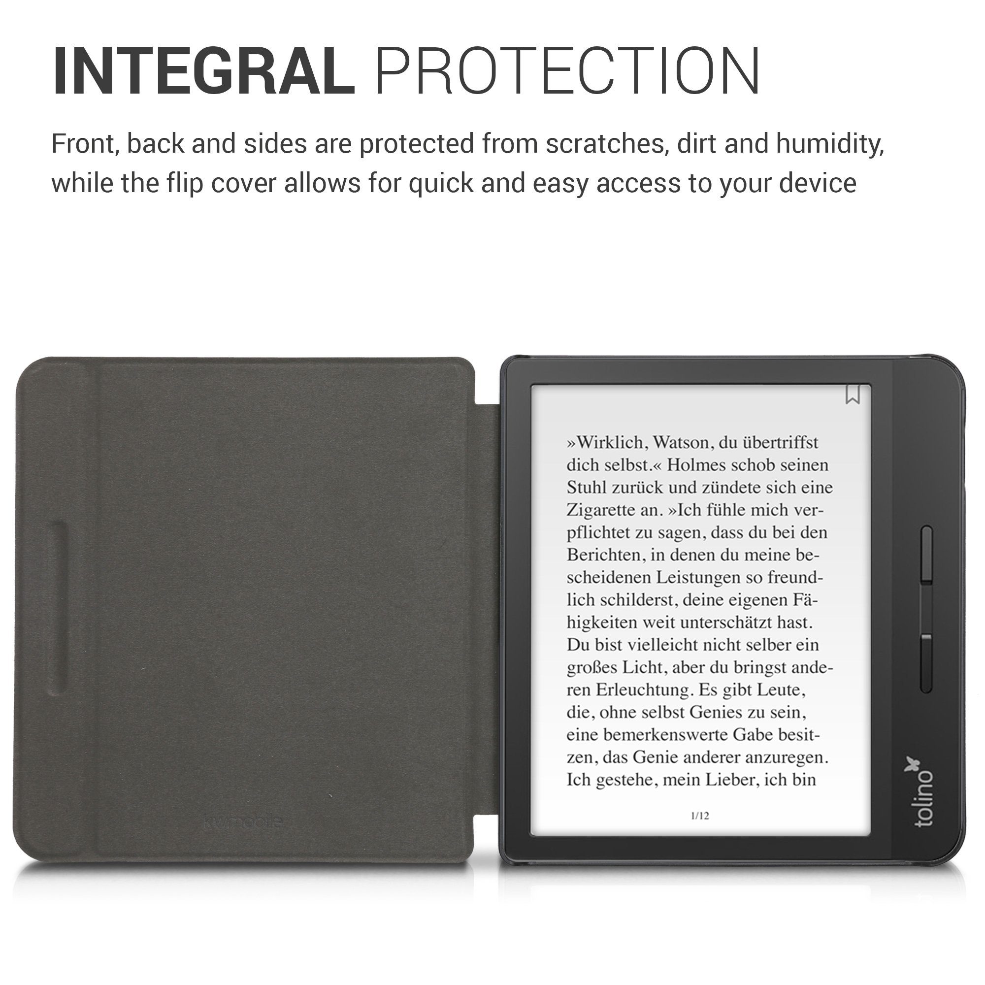 kwmobile E-Reader-Hülle Schutzhülle für Tolino Vision 5 Hülle, eReader Flip Case mit Auto Sleep Funktion – Bild 4 von 5
