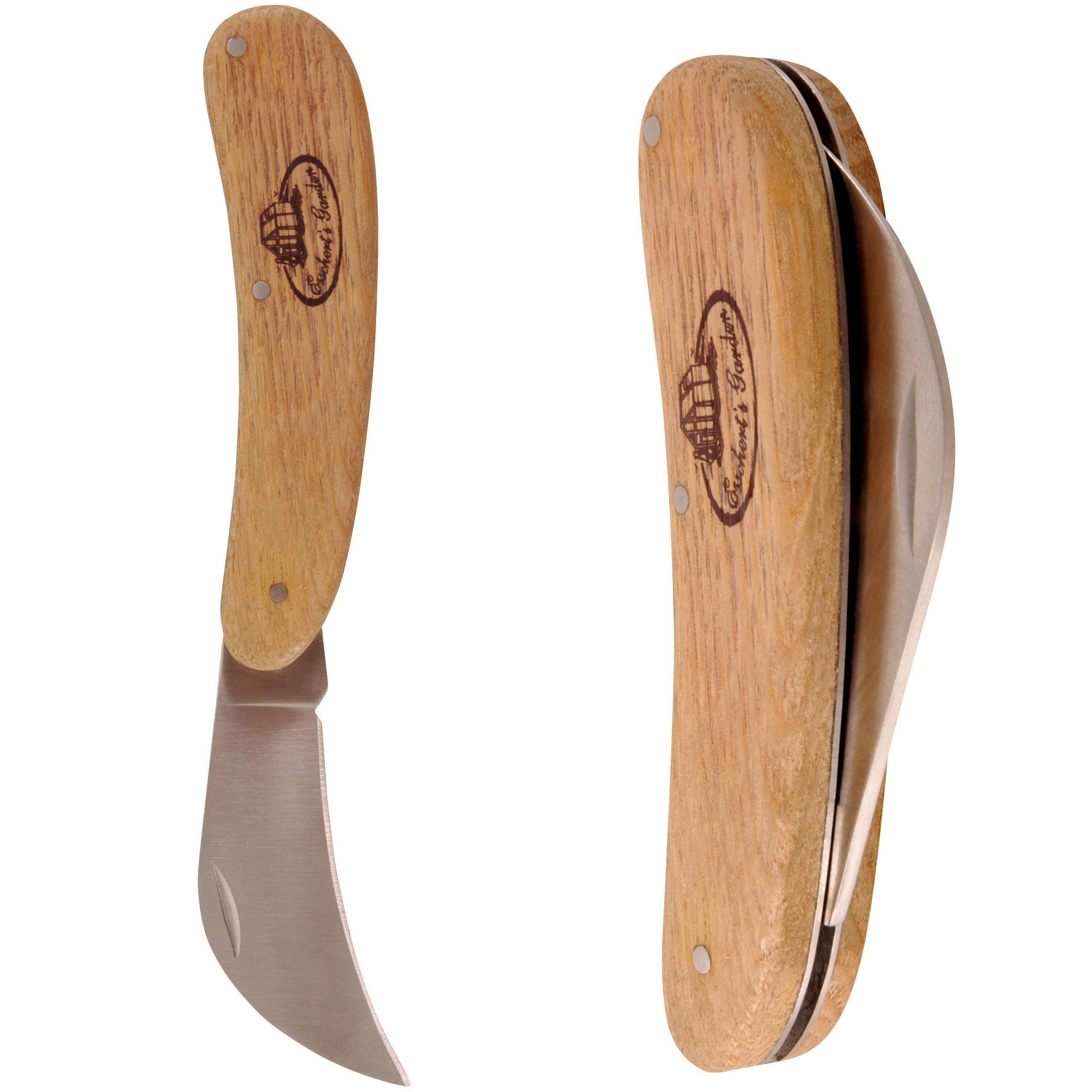 Gartenpflege-Set Klappbare Edelstahl-Hippe – Gartenmesser mit Eschenholzgriff, 18 cm