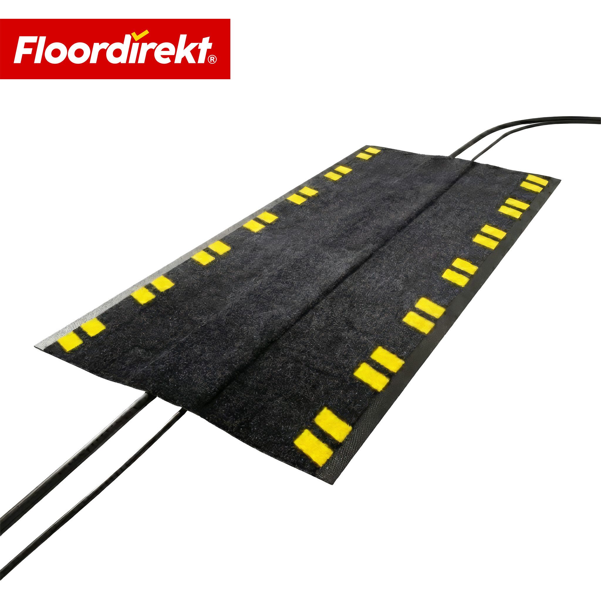 Floordirekt Kabelführung Kabelschutzmatte Sonira 120x40 cm rutschfeste Kabelbrücke Kabelkanal (Kabelkanal: Integriert ca. 105 mm breit, Nylon-Kurzflorteppich), Rutschhemmend, öl- & chemikalienbeständig