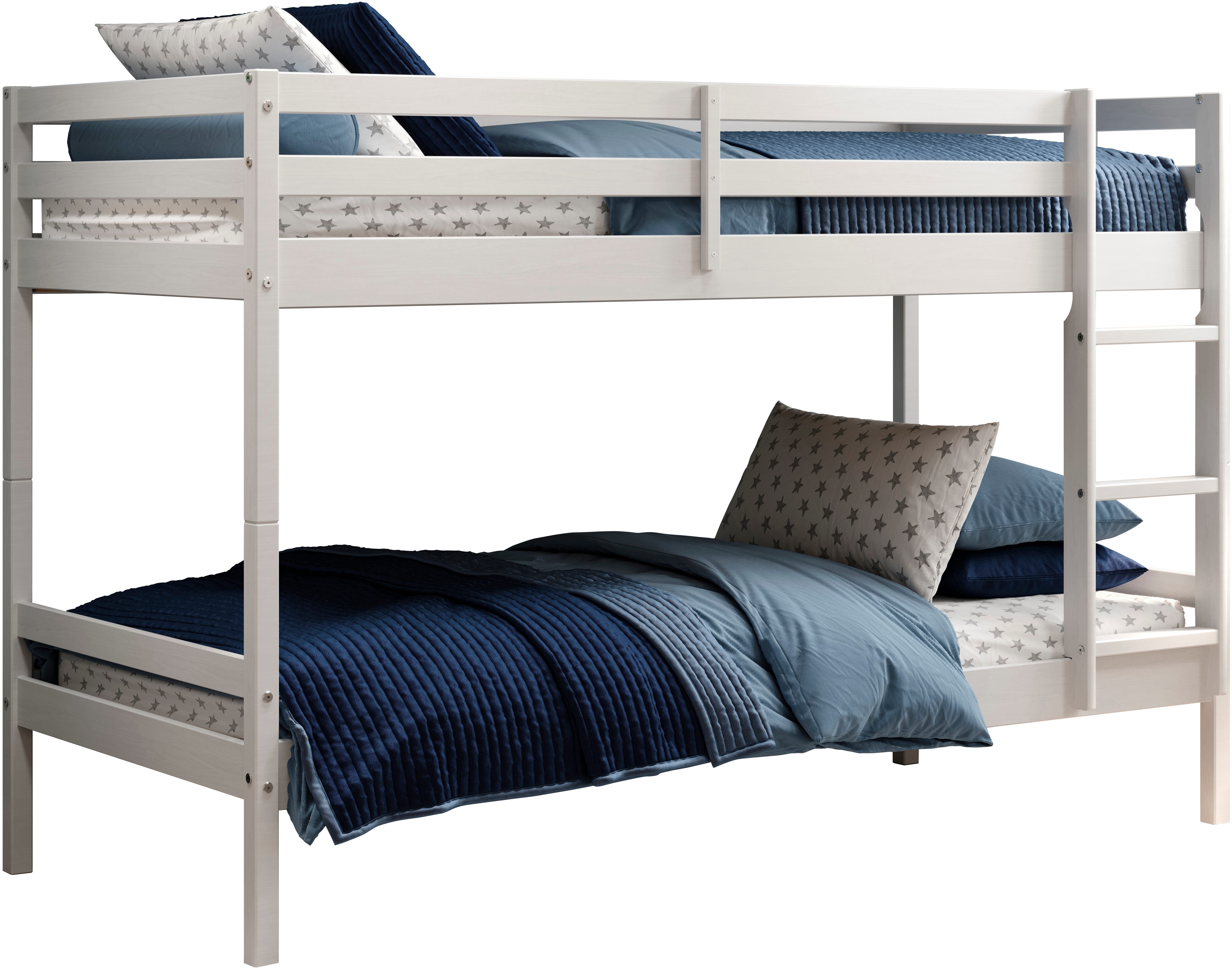Lüttenhütt Etagenbett Mora Bett Kinderbett Leiterbett Stockbett Holzbett Bestseller (1-St), Teilbares Etagenbett aus Massivholz - (B/T/H): 100/208/140 cm Hochbett