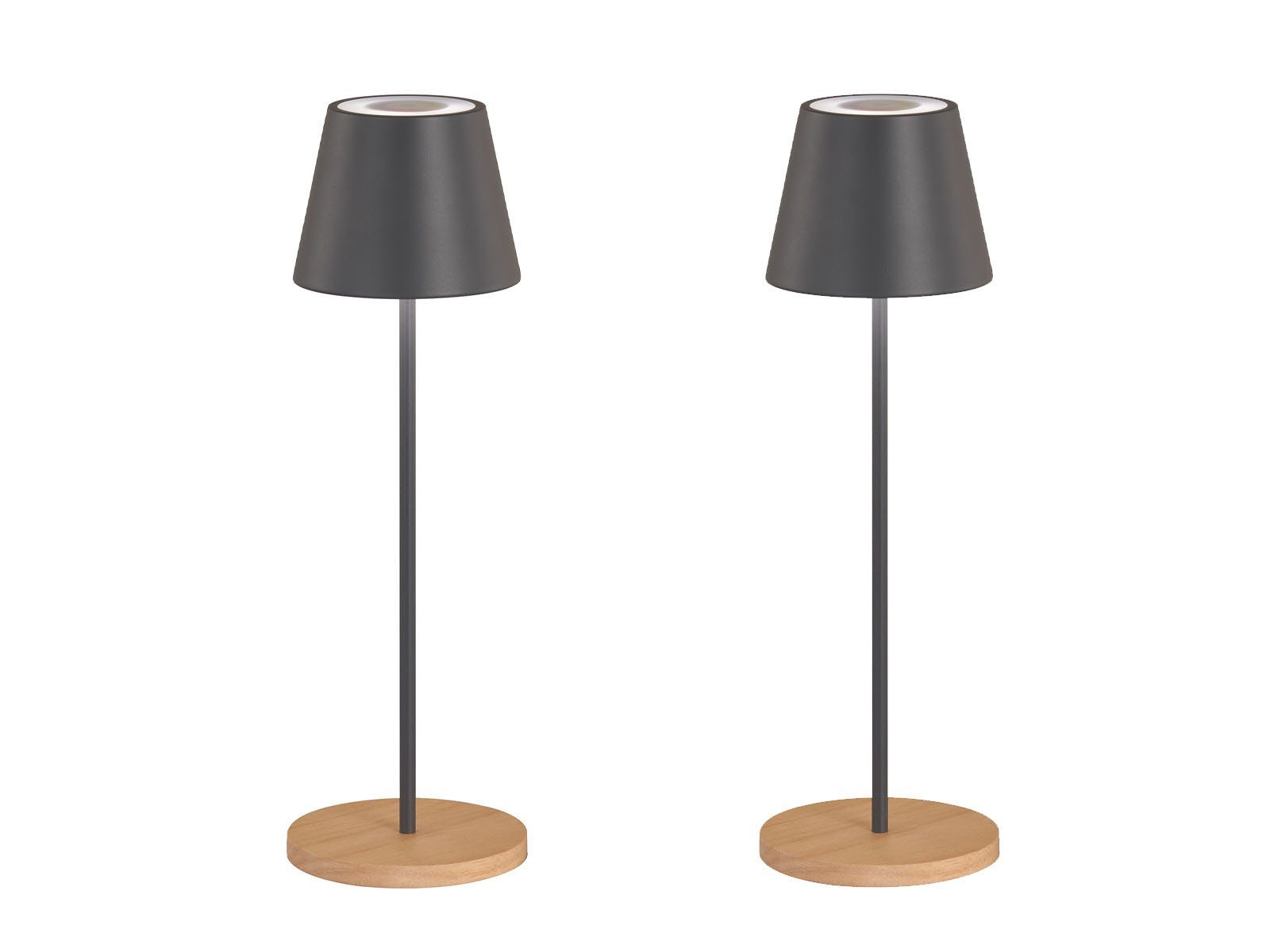 easy! BY FHL LED Außen-Tischleuchte, Farbwechsel, LED fest integriert, Warmweiß, RGB Farbwechsler, 2er SET Outdoor ohne Strom-kabel, RGB Stimmungslicht dimmbar, H: 38cm