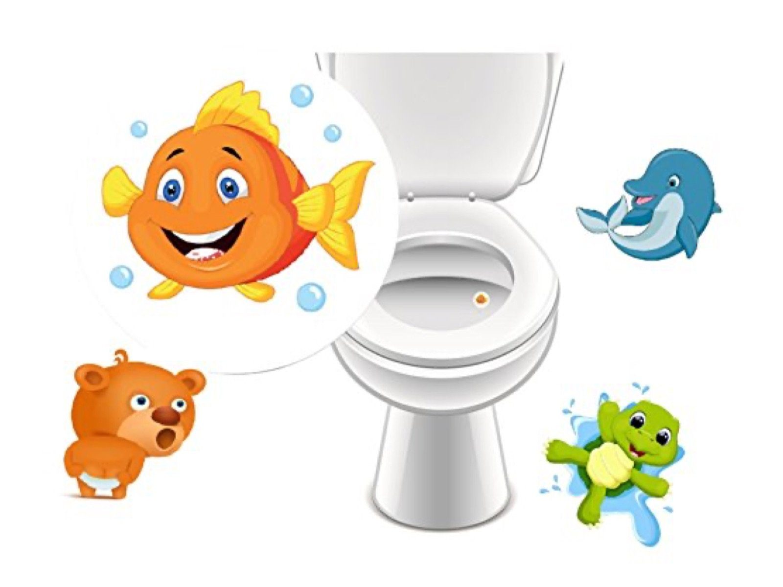 LK Trend & Style Sticker Lustige Töpfchen Trainer mit Toiletten Sticker, (54 Safari Sticker mit 4 Lieblingstiere), kleine effektive Motivation für alles Geschaffte