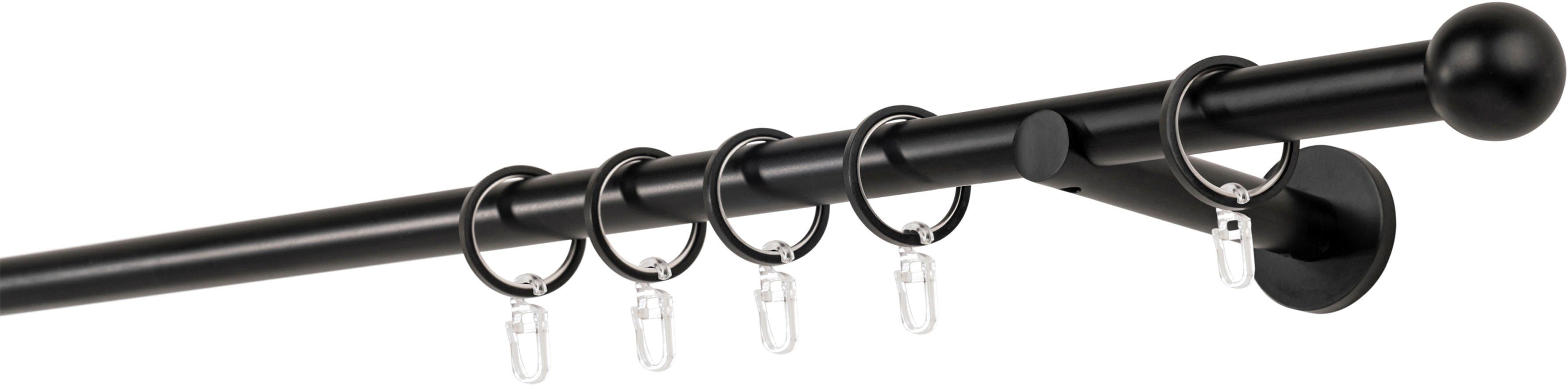 mydeco Gardinenstange 20mm Ball Wandträger 12 cm, 1-läufig, Fixmaß, verschraubt