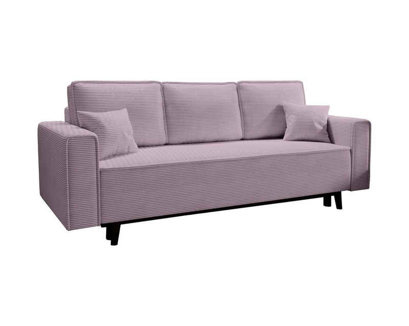 MOEBLO Schlafsofa MAST, Cord Sofa Couch aus Cordstoff Polstergarnitur Polstersofa Couchgarnitur für Wohnzimmer Sofagarnitur (BxHxT): 225x73x95cm, mit Schlaffunktion