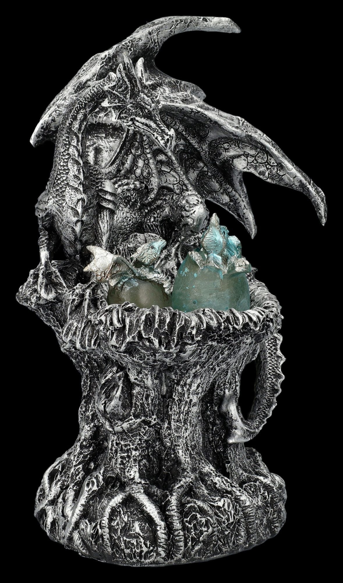 Figuren Shop GmbH Fantasy-Figur Drachen Figur – Silberner Wächter der Brut günstig online kaufen