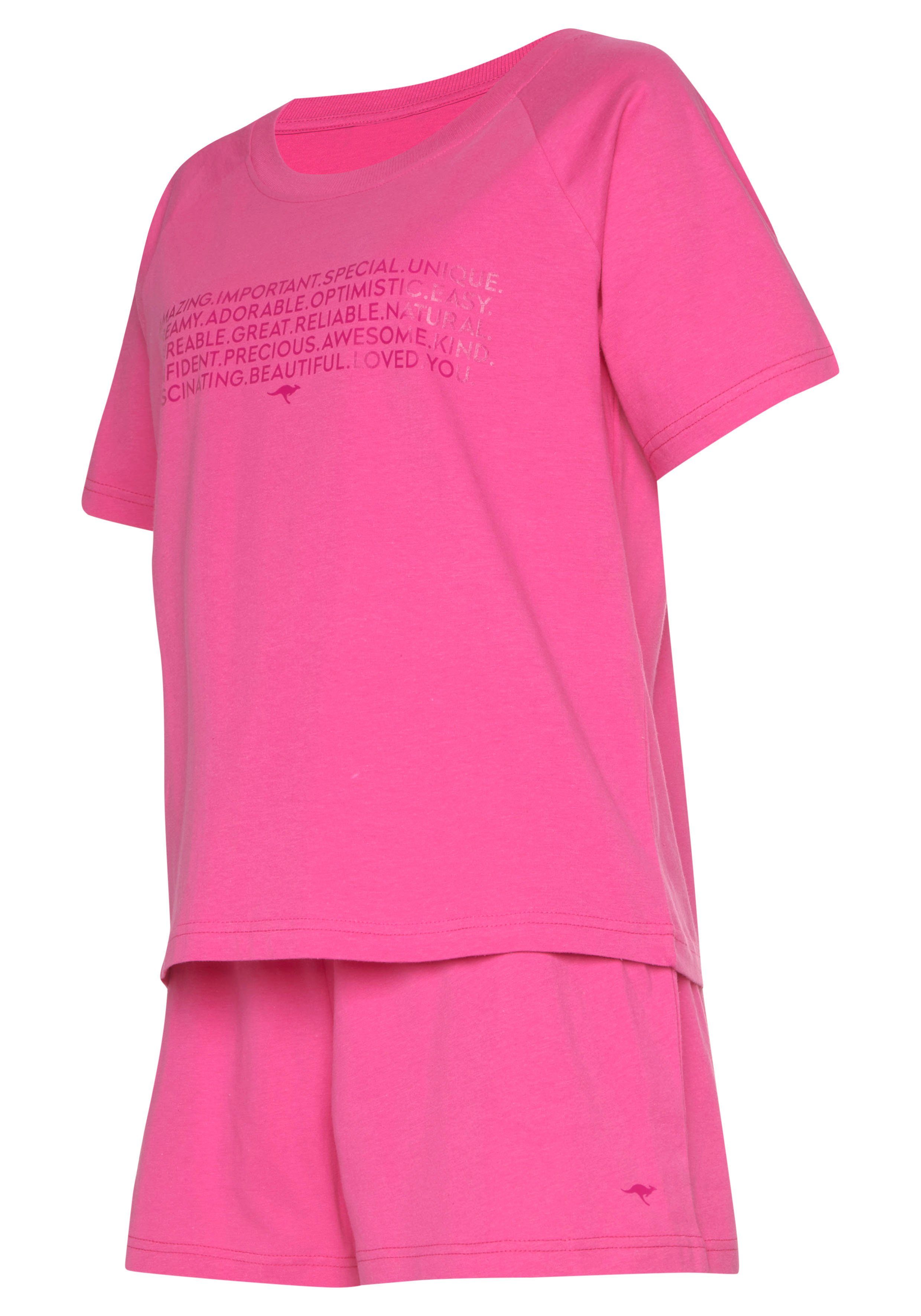 KangaROOS pink (2 Slogan-Frontdruck mit tlg., Stück) 1 Shorty