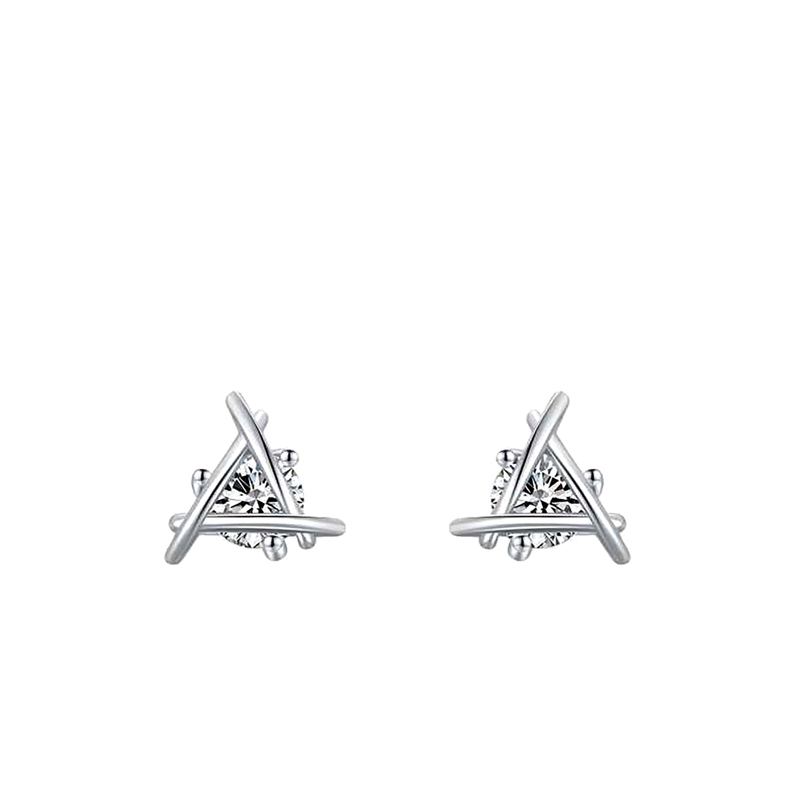 Tapferer Ping Paar Ohrstecker Creative Line Ohrringe mit Diamanten