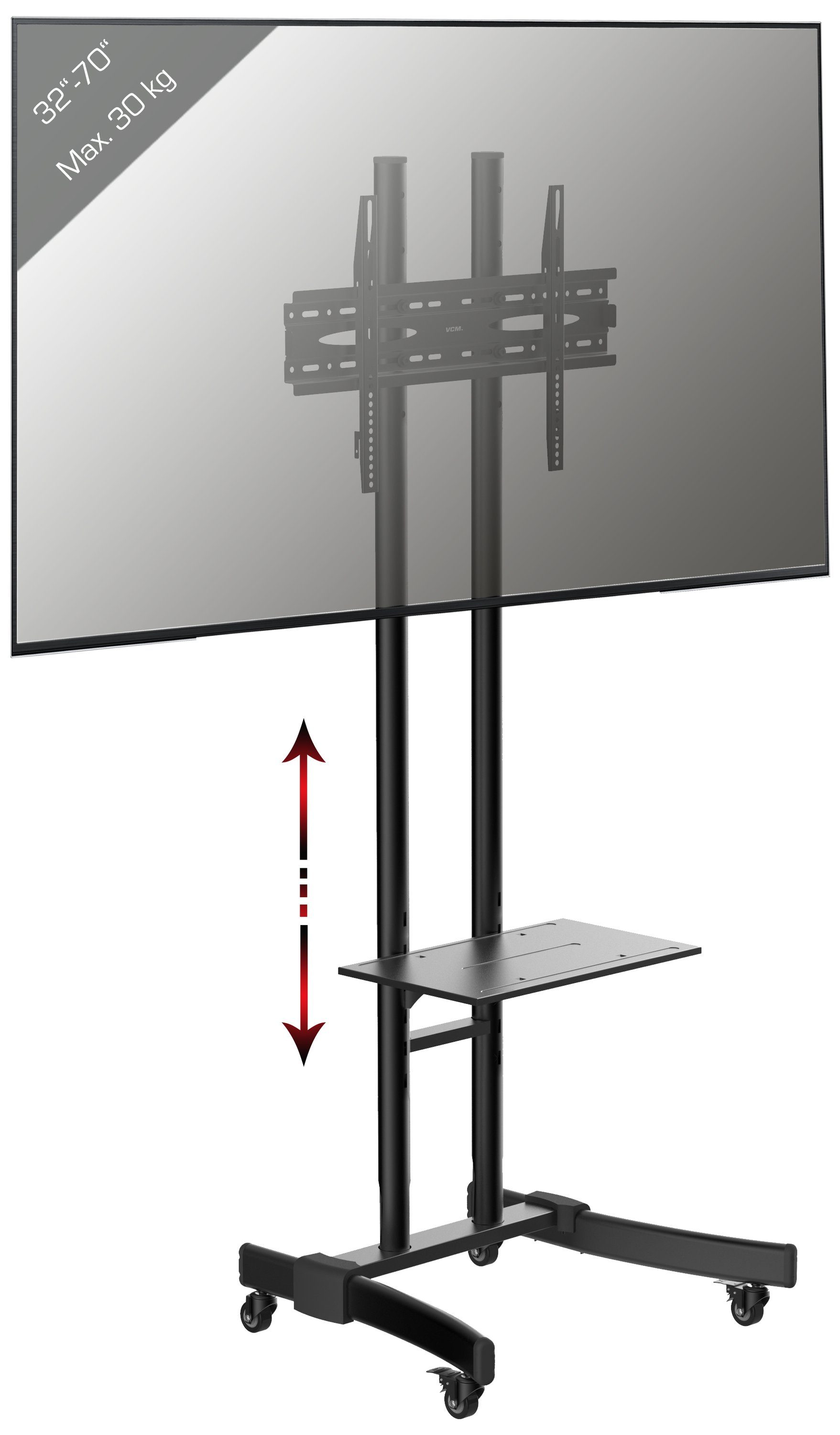 VCM TV-Ständer TV Standfuß Wohnzimmer B-MS H. 190 x B. 76 x T. 66, (1)