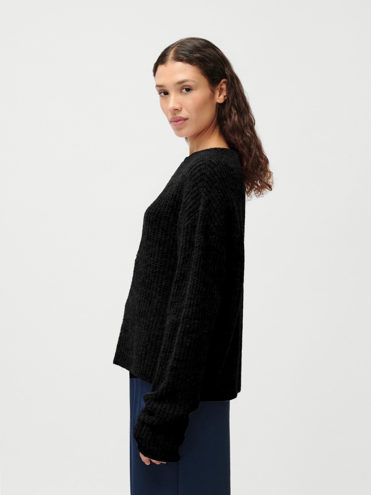 LeGer Strickpullover Florina, LeGer by Lena Gercke überschnittene Schultern, lockere Form, Rundhals